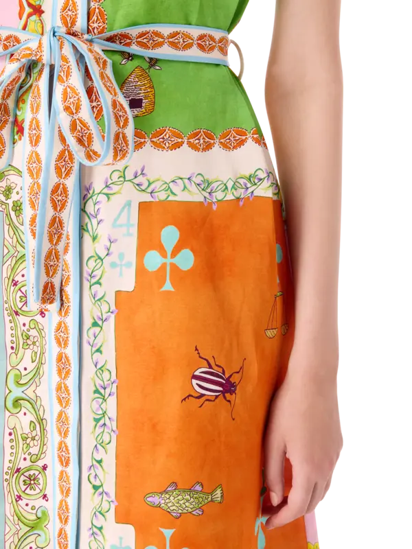 فستان بنمط قميص وأكمام قصيرة رومي