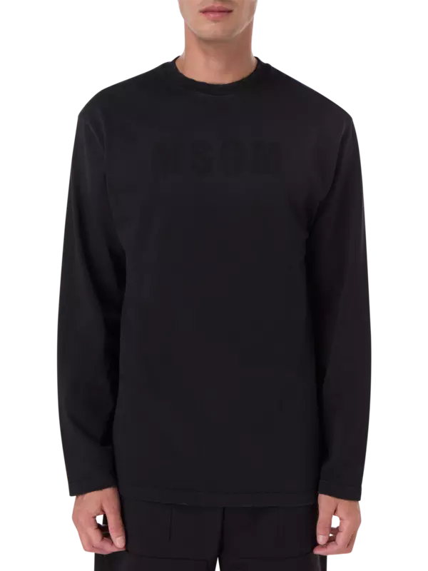 سويت شيرت بفتحة رقبة مستديرة وطبعة شعار