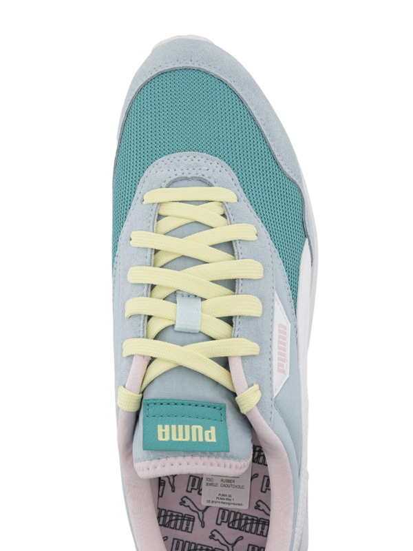 Teal and Mint Green High Sole Sneakers