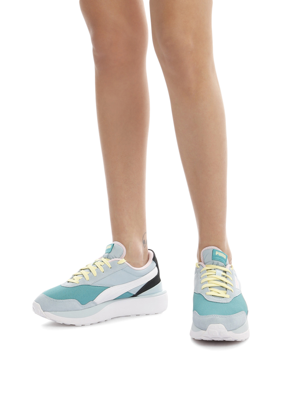 Teal and Mint Green High Sole Sneakers