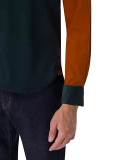 قميص من قماش مخملي مضلع مزين بشريط