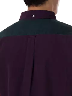 قميص من قماش مخملي مضلع مزين بشريط