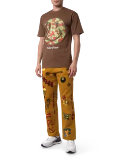 بنطال بوستد كلوب من قماش مخملي مضلع