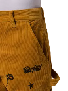 بنطال بوستد كلوب من قماش مخملي مضلع