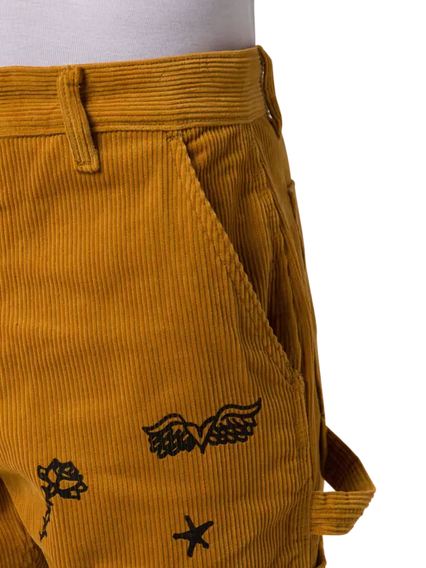 بنطال بوستد كلوب من قماش مخملي مضلع