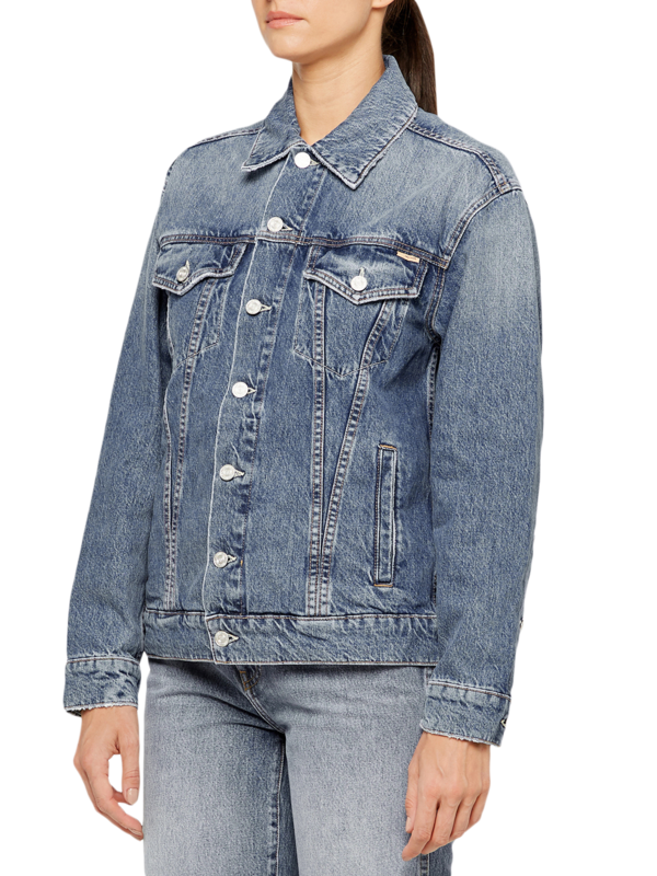 Blue Extended Cuff Denim Jacket