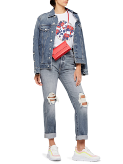 Blue Extended Cuff Denim Jacket