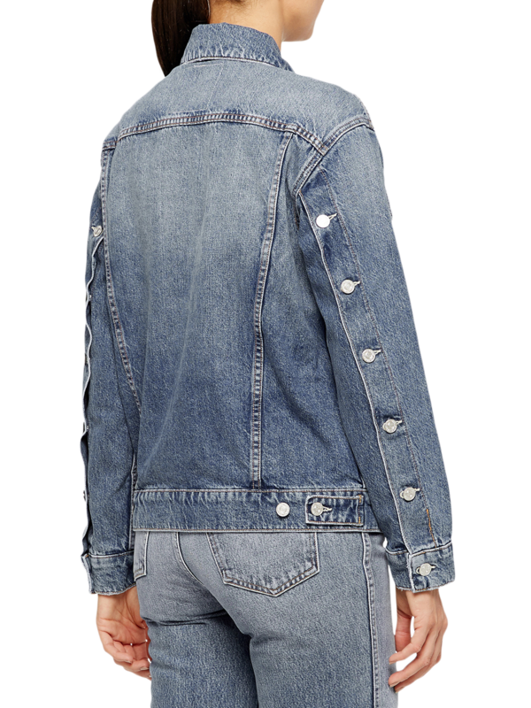 Blue Extended Cuff Denim Jacket