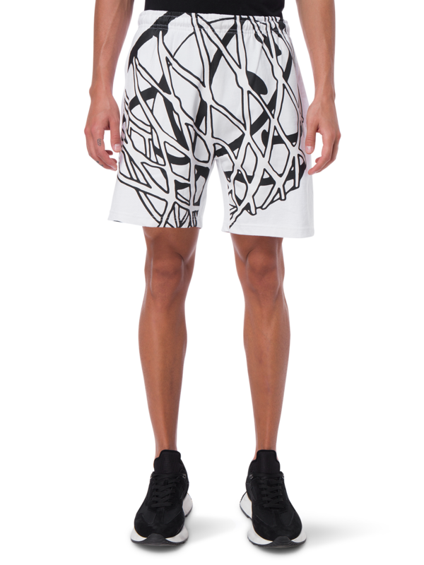 شورت بطبعة وجه مبتسم وشبكة واقي من الأشعة فوق البنفسجية