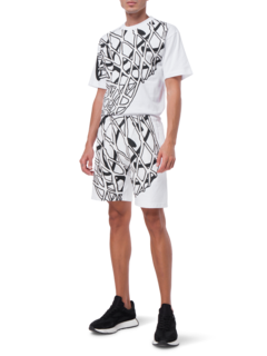 شورت بطبعة وجه مبتسم وشبكة واقي من الأشعة فوق البنفسجية