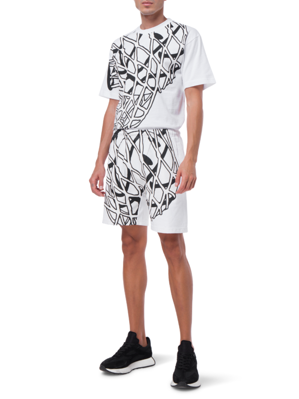 شورت بطبعة وجه مبتسم وشبكة واقي من الأشعة فوق البنفسجية