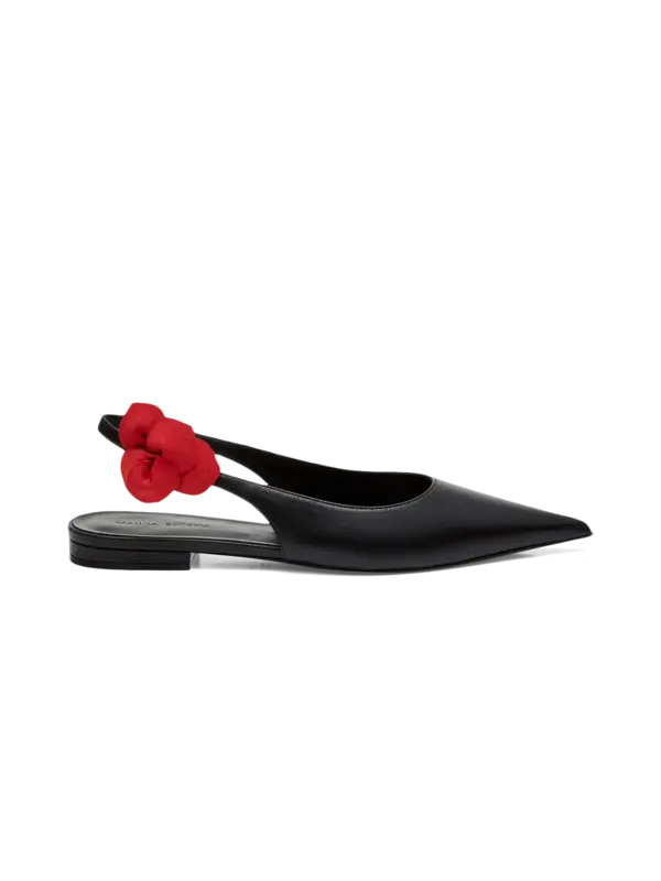 حذاء مسطح بحزام حول الكاحل مزين بوردة