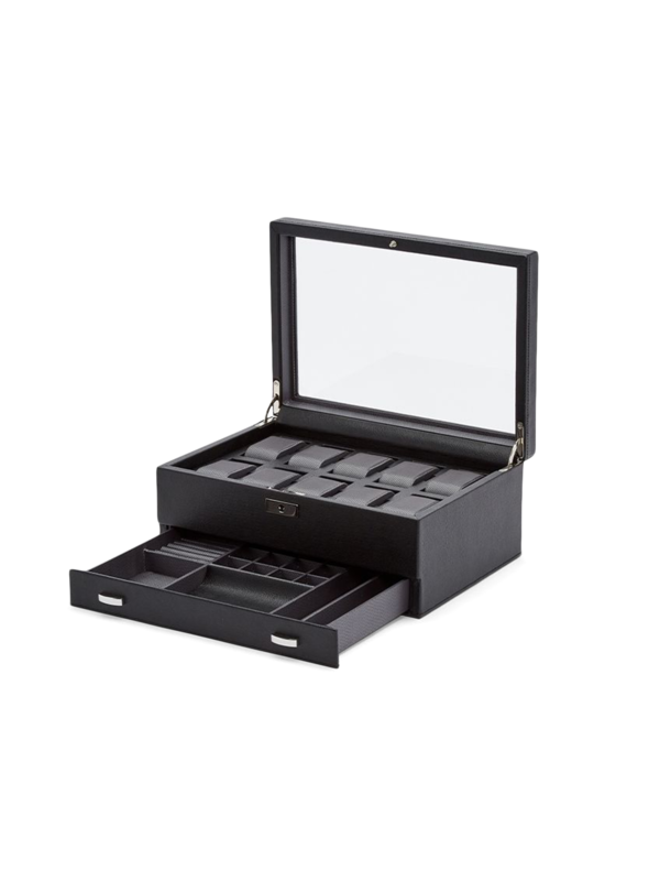 Viceroy 10 PC Watch Box w/ Drawer Black