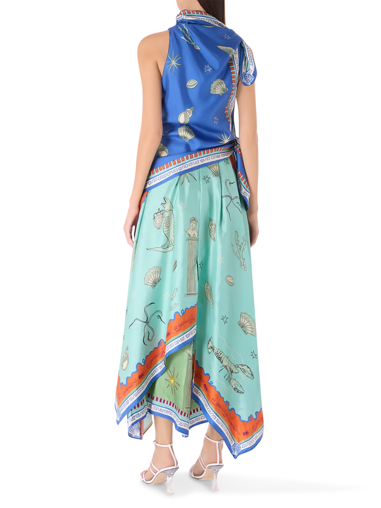 alemais surrealist summer scarf midi dress Rent Surrealist Summer Scarf Midi Dress Multi - ALEMAIS