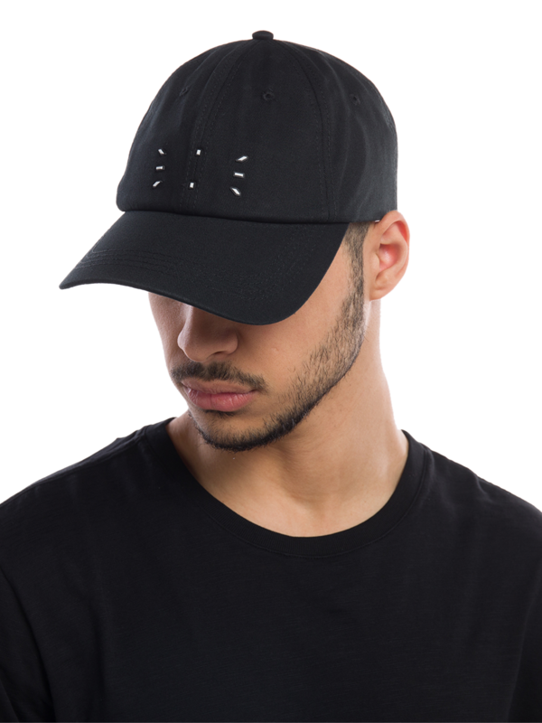 Cotton Baseball Cap with Signature Print