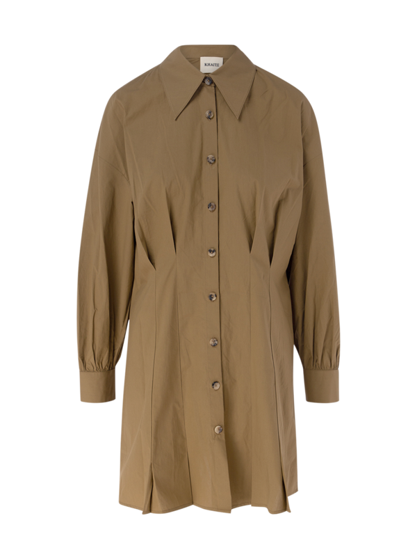 فستان قصير ويني باهت من البوبلين