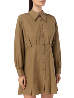 فستان قصير ويني باهت من البوبلين