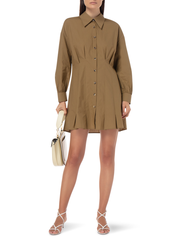 فستان قصير ويني باهت من البوبلين