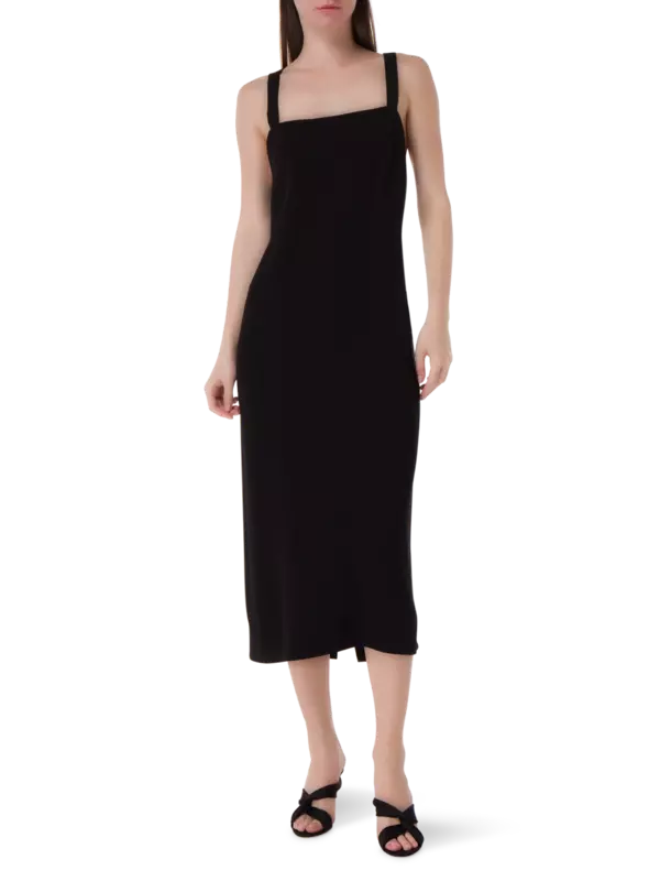 فستان فابيا متوسط الطول من قماش الكريب الحريري