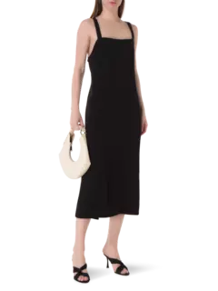 فستان فابيا متوسط الطول من قماش الكريب الحريري