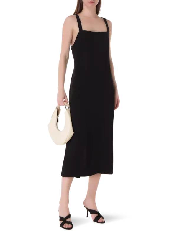 فستان فابيا متوسط الطول من قماش الكريب الحريري