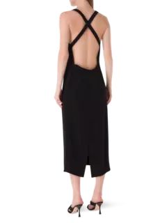 فستان فابيا متوسط الطول من قماش الكريب الحريري