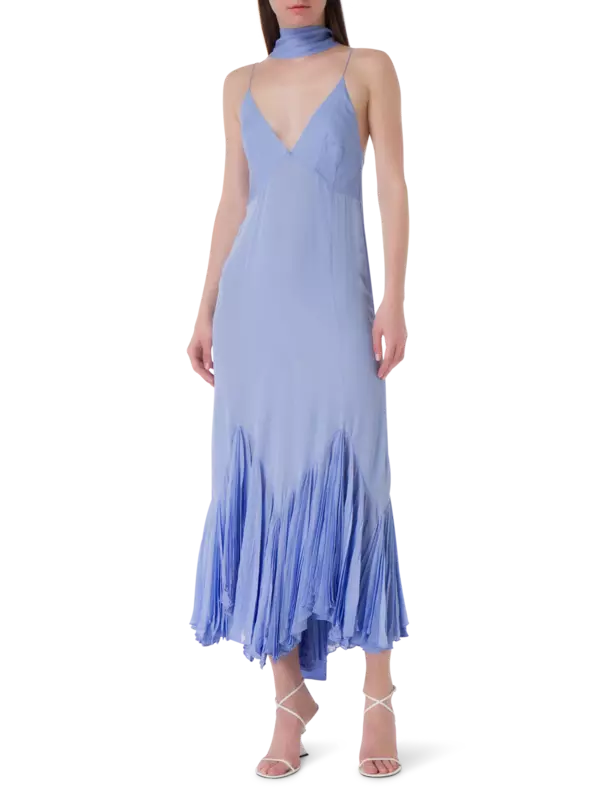 khaite candita dress blue Candita Dress Cornflower Blue