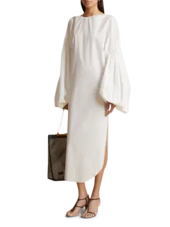 فستان زيلما متوسط الطول بأكمام منتفخة