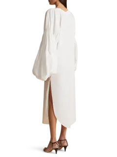 فستان زيلما متوسط الطول بأكمام منتفخة