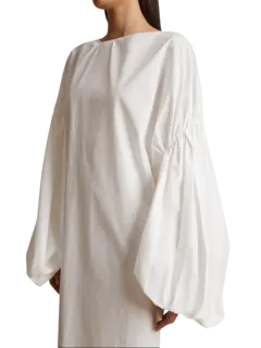 فستان زيلما متوسط الطول بأكمام منتفخة