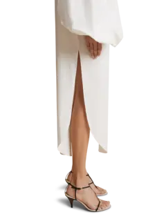 فستان زيلما متوسط الطول بأكمام منتفخة