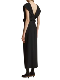 فستان إيما متوسط الطول من الصوف والفيسكوز