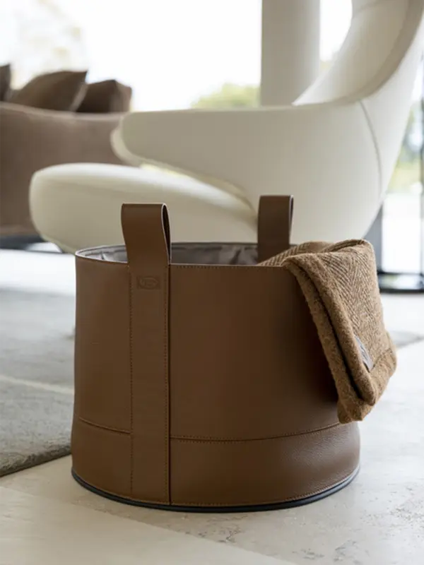 Leather Basket By Simona Cremascoli