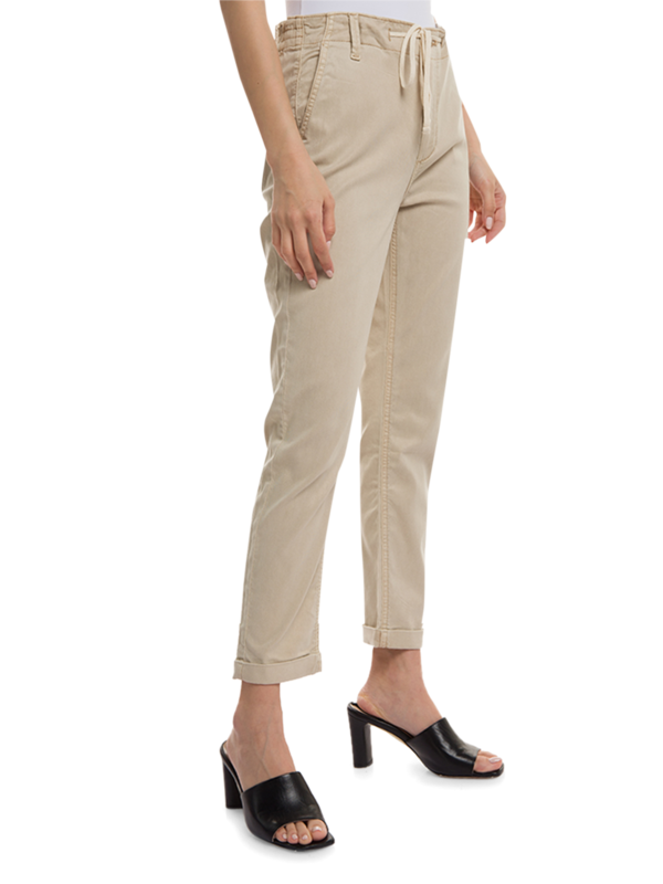 Cropped Denim Pants with Folded Hems