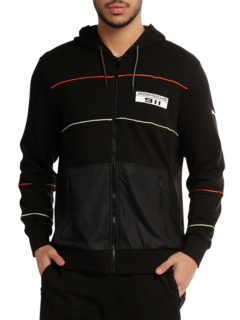 Full-Zip Hoodie with Techno-fabric Pockets