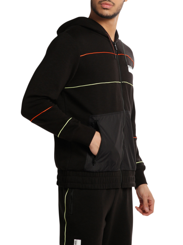 Full-Zip Hoodie with Techno-fabric Pockets