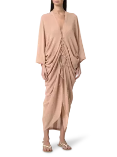 قفطان تيوب بأكمام طويلة ورقبة على شكل حرف V