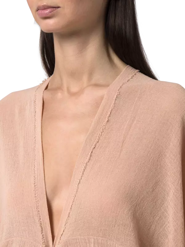 قفطان تيوب بأكمام طويلة ورقبة على شكل حرف V