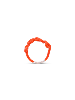Hotscripts FOXY NEON ORANGE LARGE Silver Lacquer ring