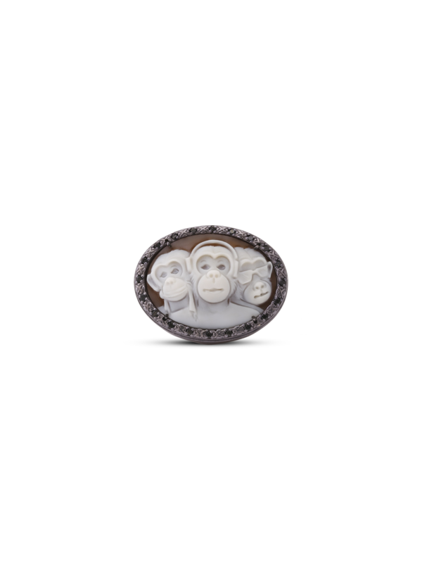 Sterling Silver Monkeys Ring