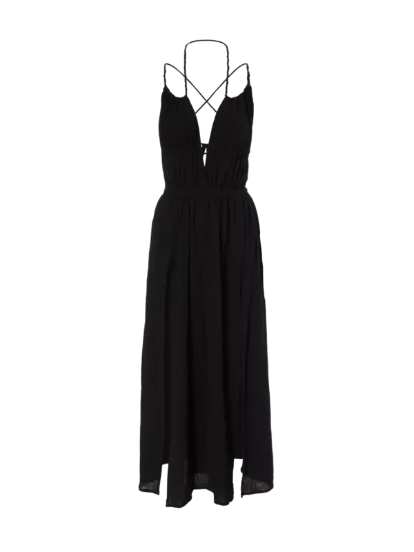 فستان توباك طويل بظهر مكشوف