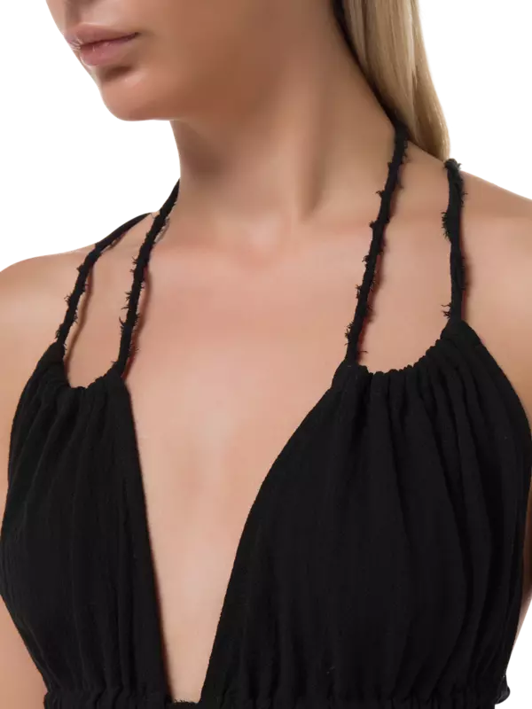 فستان توباك طويل بظهر مكشوف