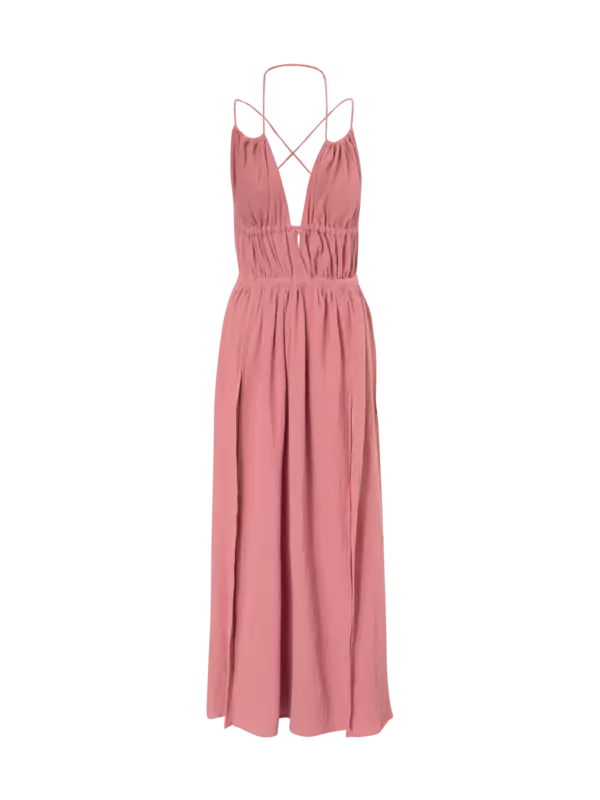 فستان توباك طويل بظهر مكشوف