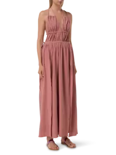 فستان توباك طويل بظهر مكشوف