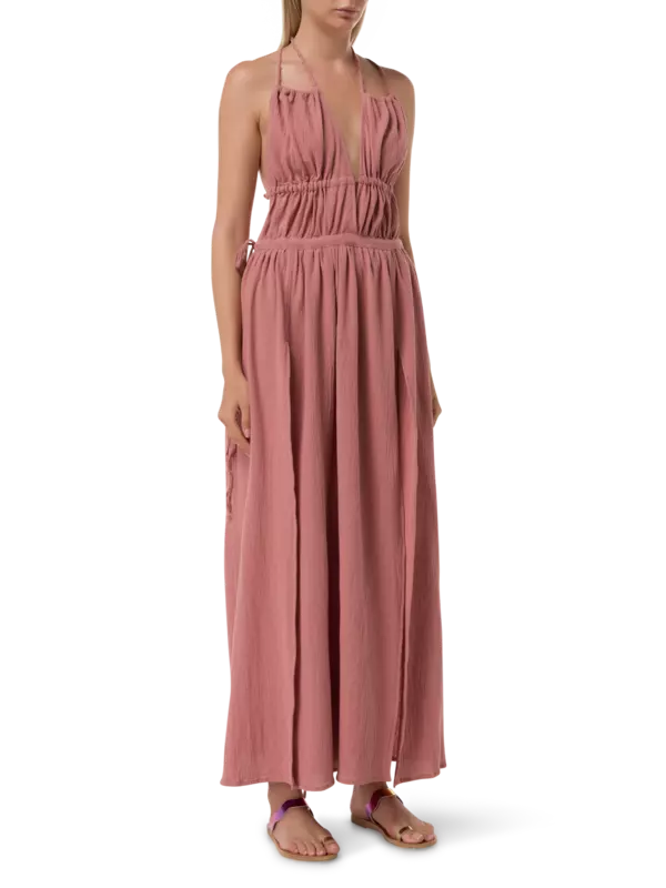 فستان توباك طويل بظهر مكشوف