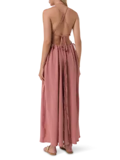 فستان توباك طويل بظهر مكشوف