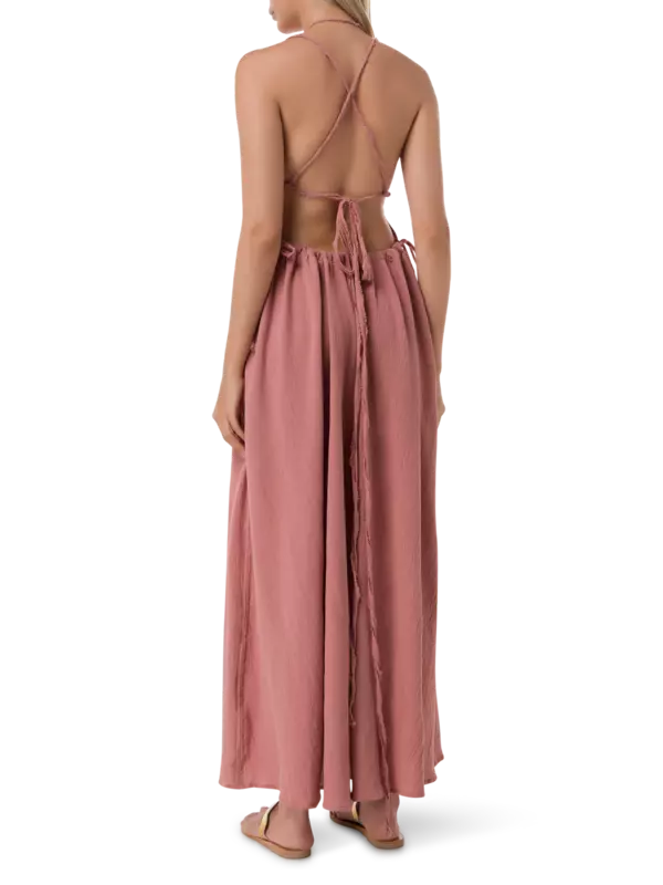 فستان توباك طويل بظهر مكشوف