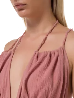 فستان توباك طويل بظهر مكشوف