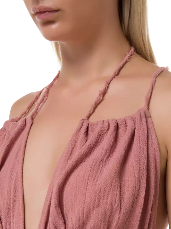 فستان توباك طويل بظهر مكشوف