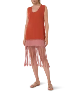 فستان واري من القطن